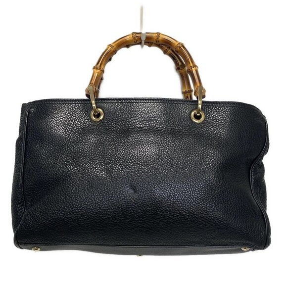 Auth GUCCI Bamboo Shopper 323660 Black Leather - Tote Bag - Picture 3 of 10
